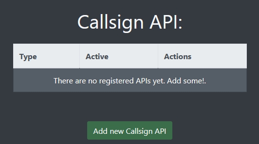 Event callsign api list